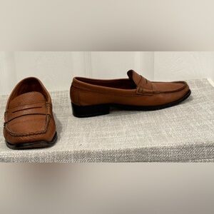 Woman D. Danielle Lepori Brown Leather Slip On Penny Loafer Shoes Sz 36.5 Italy